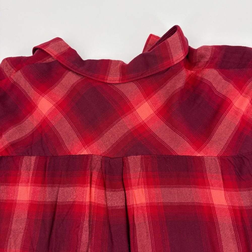 Gap + Pendleton Boyfriend Plaid Slouchy Flannel Shirt Red Pink Large - Picture 8 of 12